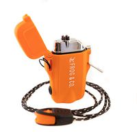 Tough Tesla Lighter 2.0 – Outdoor Waterproof Windproof Top-Facing Dual Arc Plasma USB Electric w/Built-in Flashlight, Paratinder Lanyard & Emergency Whistle by Frog & Co. (Orange)