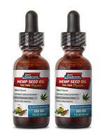 Inflammation Relief Supplement - Hemp Seed Oil Drops Organic 780 mg - Mint Flavor - Organic Hemp Seed Oil Drops 500mg - 2 Bottles 2 FL OZ (60 ML)