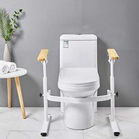 Limaomao Toilet Safety Rails Adjustable Toilet Safety Railings Bathroom Grab Bar with Thick Armrests Toilet Rack Safety Railings for Special Crowds with Clips Carbon Steel 64x43cm