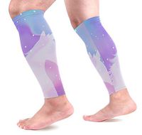 LEVEIS Unicorn Holographic Calf Compression Sleeves 1 Pair, Leg Performance Support for Shin Splint Calf Pain Relief Men & Women Guards Sleeves for Running Cycling