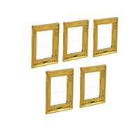 5pcs Miniature Dollhouse 1:12 Scale Gold Picture Frames