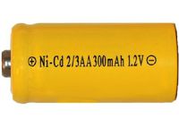 8 x 2/3 AA NiCd Button Top Batteries (300 mAh)