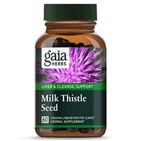 Gaia Herbs Milk Thistle Seed, Vegan Liquid Capsules, 60Count - Liver Cleanse Supplement to Support Detox & Metabolism, 600 mg Concentrated Extract