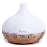 ASAKUKI 300ML Premium, Essential Oil Diffuser, Quiet 5-In-1 Humidifier, Natural Home Fragrance Diffuser with 7 LED Color Changing Light …