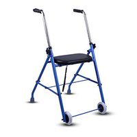 Walker Ergonomic Handle Walking Frame Lightweight Folding 2 Wheel Aluminum Roller Walker with Padded Seat