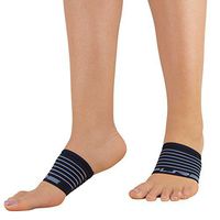 Arch Supports - Compression Supports, Pain Relief - Relieve Plantar Fasciitis, Heel Pain - Support Weak and Flat Arches - Copper Compression Arch Foot Sleeve Sock (L, Black-Stripes)