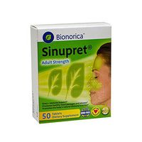 Sinupret Adult Strength Sinus + Immune Support All Natural, Fast Acting Herbal Nasal Passage & Immunity Boost Supplement with Verbena & Elder Flower - 50 Tablets