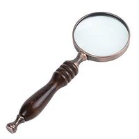MGNFWY 2.75" 5X Vintage Antique Style Hardwood Handheld Magnifying Glass for Reading