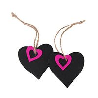 ULTNICE Mini Heart Wooden Blackboard Gift Tags Hanging Price Tags 10pcs