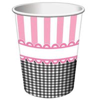 8-Count 9-Ounce Hot/Cold Paper Beverage Cups, Sweet Baby Feet Pink