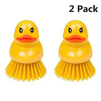 KILMILA 2 Packs Cute Ducky Washing Dish Brush, Kitchen Sink, Bathroom, vegetable,Household Cleaning (Enjoy Housework with kids)