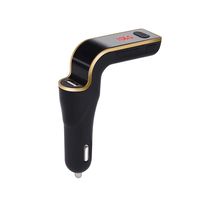 Bluetooth FM Transmitter for Car, Sandistore Bluetooth Car Adapter, Wireless Bluetooth Handsfree Car Kit FM Transmitter MP3 Player USB Charger & AUX Set (Gold)