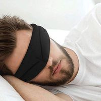 Jieaili 3D Contoured Sleeping Eye Mask, Lightweight&Breathable Eye Blindfold with Adjustable Strap, Cool Look and Ergonomic Design Eye Mask for Women and Men (Black)