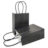 AZOWA Gift Bags Mini Small Kraft Paper Bags with Handles (4 x 2.4 x 6 in, Black, 12 Pcs)