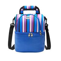 Meidexian888 Double Layer Lunch Bag,Insulated For Women Men Kids Cooler Adults Tote Food Lunch Box (Blue)