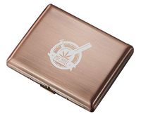 Personalized Visol Antique Copper Double Sided Cigarette Case with Free Leaf Design Laser Engraving (Leaf 4)
