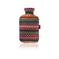 Fashy Hot Water Bottle with Peruvian Style Cover Red Orange Pink Blue