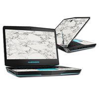 Mightyskins Skin Compatible with Alienware 14" (Released 2013) Wrap Cover Sticker Skins White Marble