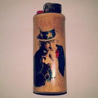 Uncle Sam Flipping Off Giving Bird Lighter Case Holder Sleeve Cover Fits Bic Lighters