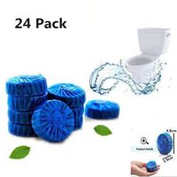 24 PC Antibacterial Blue Automatic Bleach Toilet Bowl Bathroom Cleaner Tablets, Drop in Tank