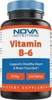 Nova Nutritions Vitamin B6 50 mg - Supports Healthy Nervous System, Metabolism & Cell Health - 250 Tablets