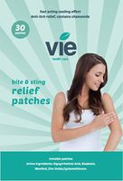 Vie Patch - Bite & Sting Anti-itch Relief Invisible Patches Natural Ingredients Deet (30 Patches) by Vie Healthcare