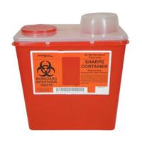 8 Quart Red Chimney Top Sharps Container, 1 ea
