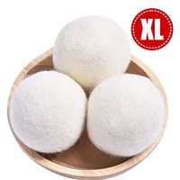 Organic Wool Dryer Balls XL,Handmade Laundry Dryer Balls Eco Reusable Natural Fabric Softener, Dryer Sheets Alternative,100% New Zealand Wool Extra-Large Dryer Ball,Reduce Wrinkles & Saves Drying Time