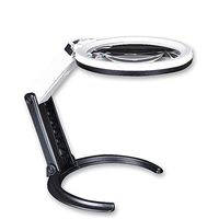 ZH Magnifier Magnifier/LED Light Desktop Magnifier with Light 5X10X Lens Best Large Size Illumination Reading Magnifier Applicable to Books Newspaper Map Coins Jewelry Hobbies and Crafts Handheld Co