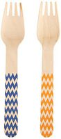 Perfect Stix GDF 158-24 Wooden Disposable Cutlery Fork, 6", Printed Game Day Colors (Pack of 24)