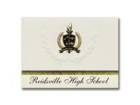 Signature Announcements Reidsville High School (Reidsville, NC) Graduation Announcements, Presidential style, Elite package of 25 with Gold & Black Metallic Foil seal