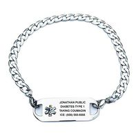 Curb Link Medical Bracelet for Women. Includes Custom Engraving up to 10 Lines. Choose Your Size!