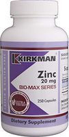 Kirkman Zinc 20 mg - Bio-Max Series | 250 Vegetarian Capsules