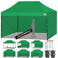 ABCCANOPY Canopy Tent Popup Canopy 10x15 Pop Up Canopies Commercial Tents Market stall with 6 Removable Sidewalls and Roller Bag Bonus 4 Weight Bags and 10ft Half Wall, Kelly Geeen