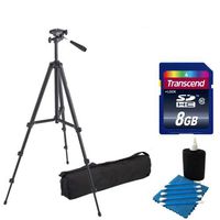 Professional 59-inch Light Weight Tripod for All Canon Sony, Nikon, Samsung, Panasonic, Olympus, Kodak, Fuji, Cameras and Camcorders with Carrying case +8GB SD Memory Card Kit