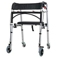 Walkers Brake Aluminum Double Handrails Wheel Elderly Disabled Walking Auxiliary Four-Legged Cane Rehabilitation 60cm61cm80cm MUMUJIN
