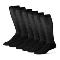 Men's Diabetic Crew Socks 10-13 - Cotton Blend Sole Pleasers Loose Top 12 Pack OTCBlack Made in USA