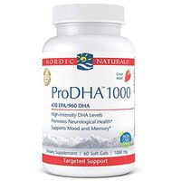 Nordic Naturals ProDHA 1000 - Fish Oil, 410 EPA mg, 960 DHA mg, Targeted Intensive Support for Neurological Health, Mood, Memory, and Healthy Vision*, Strawberry, 60 Soft Gels