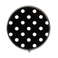 Black and White Polka Dot - Art Photo Pill Box - Charm Pill Box - Glass Candy Box