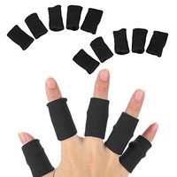 Stretchy Finger Protector Sleeve, Support Arthritis Sports Aid, for Basketball, football, Badminton, Baseball, Outdoor Sports 10PCS (Black)