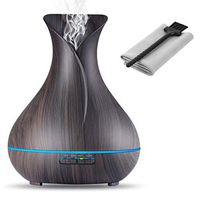 OliveTech Aroma Essential Oil Diffuser, 400ml Ultrasonic Cool Mist Humidifier with Color LED Lights Changing for Home, Yoga, Office, Spa, Bedroom, Baby Room - Wood Grain