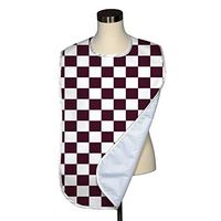 Check Collection Adult Bib - Covered with Care Assorted Prints Available! (Burgundy Racing Check)