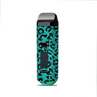 MightySkins Carbon Fiber Skin for SMOK RPM40 - Teal Leopard | Protective, Durable Textured Carbon Fiber Finish | Easy to Apply, Remove, and Change Styles | Made in The USA