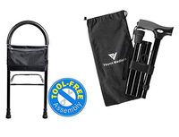 Vaunn Medical Bed Safety Rail Grab Bar Handle and Folding Walking Cane Bundle