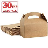 ValBox Treat Boxes 30 Pack Brown Kraft Paper Gable Gift Boxes - Goodies Favor Box for Kids' Birthday Party, Wedding, Baby Shower, 6.2 x 3.5 x 3.5 Inches