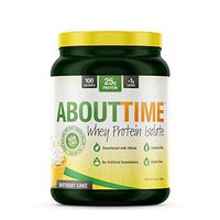 About Time Whey Isolate Protein, Non-GMO, All Natural, Lactose/Gluten Free, 24g of Protein Per Serving (Birthday Cake - 2 Pounds)