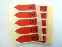 Minilabel 125 X Red Alert Arrow Labels , Please Sign Here , Removable Low Tack Stickers For Documents, Letters Or Contracts