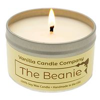 Vanilla Candle Company 6oz Candle, Vanilla Soy Wax, Strong Scent, Premium Fragrance (The Beanie)