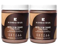 Konscious Keto Shake: MCT Oil, Avocado Oil, Grass Fed Protein, Low-Carb High-Fat Keto Meal Replacement (Creamy Chocolate) (2-Pack)