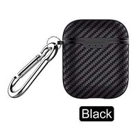 Fightsong Applicable to Airpods1 / 2 Silicone Case Wireless Charging Box Carbon Fiber Soft Shell Charging Box Style Headphones Set Soft Business Set TPU Full Cover